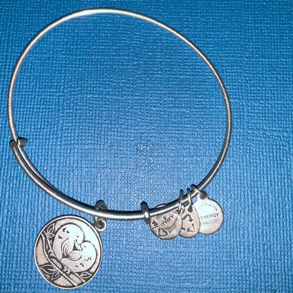 ALEX & ANI "Love Birds Heart" Bangle Bracelet